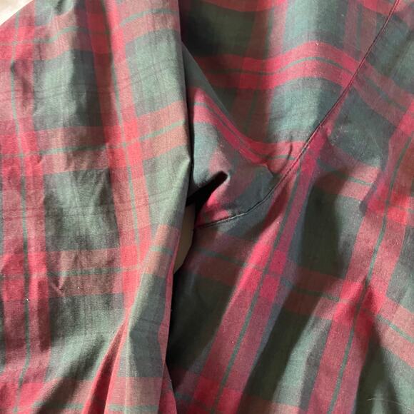 Vtg Y2K Red Green Tartan Plaid Pullover Windbreaker Sweatshirt Sz L Preppy - Picture 4 of 9
